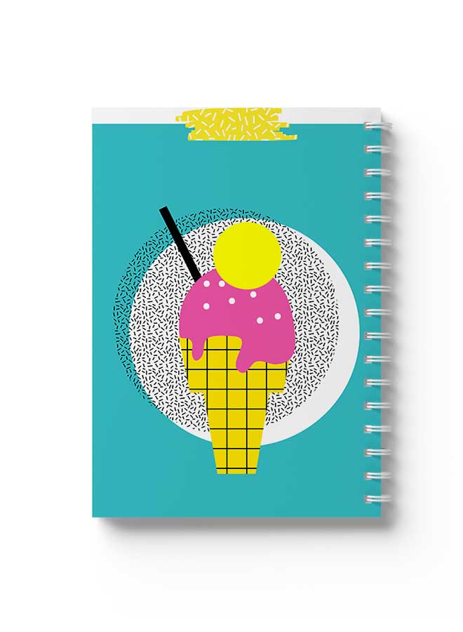 LOWHA Spiral Notebook Ice Cream Sprinkles Design Blue/Yellow/Pink/White/Black - Image 1
