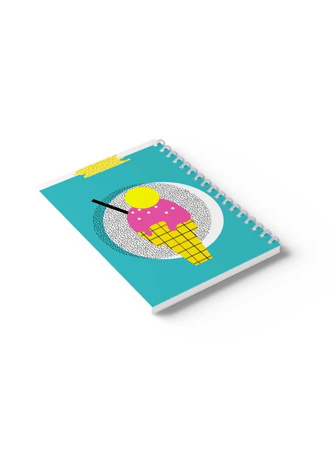 LOWHA Spiral Notebook Ice Cream Sprinkles Design Blue/Yellow/Pink/White/Black - Image 4