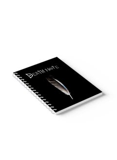 LOWHA Spiral 60 Sheets Notebook Death Note Feather Pen Cover Design Black/White  - Image 2