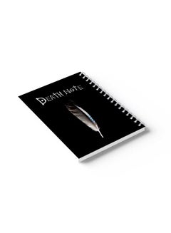 LOWHA Spiral 60 Sheets Notebook Death Note Feather Pen Cover Design Black/White  - Image 3