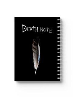 LOWHA Spiral 60 Sheets Notebook Death Note Feather Pen Cover Design Black/White  - Image 4