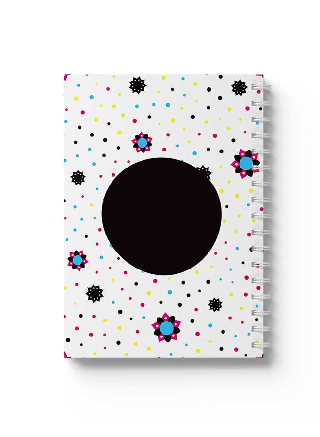 LOWHA Spiral Notebook Trendy Unique Shapes Pattern White/Black/Blue/Yellow - Image 1