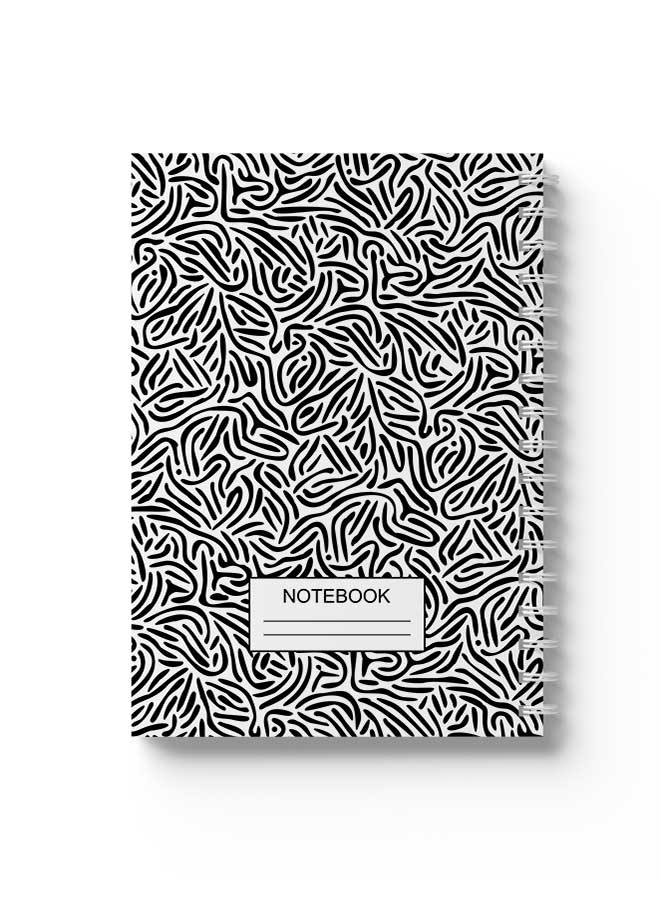 LOWHA Spiral Notebook Abstract Shapes Cover Black/White/  - Image 1