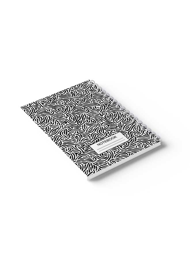 LOWHA Spiral Notebook Abstract Shapes Cover Black/White/  - Image 4