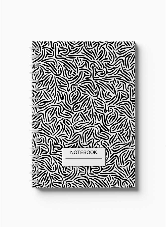 LOWHA Spiral Notebook Abstract Shapes Cover Black/White/  - Image 2