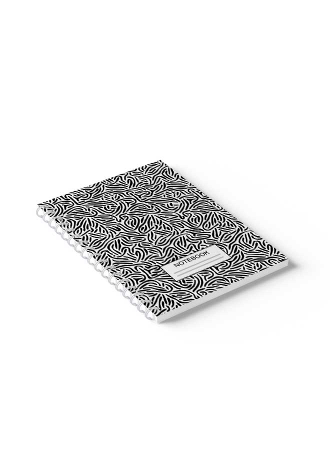 LOWHA Spiral Notebook Abstract Shapes Cover Black/White/  - Image 5
