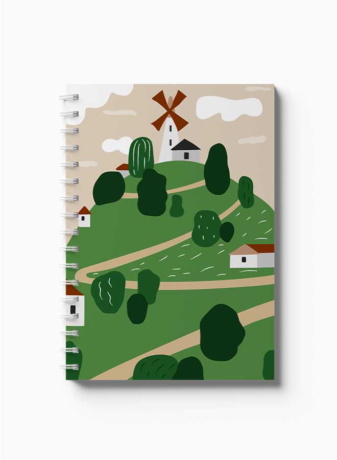 LOWHA Spiral Notebook Cover Farmland Art Green/White/Brown - Image 2