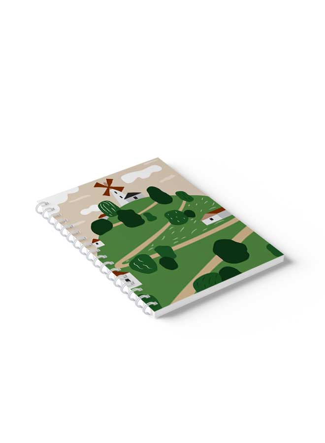 LOWHA Spiral Notebook Cover Farmland Art Green/White/Brown - Image 5