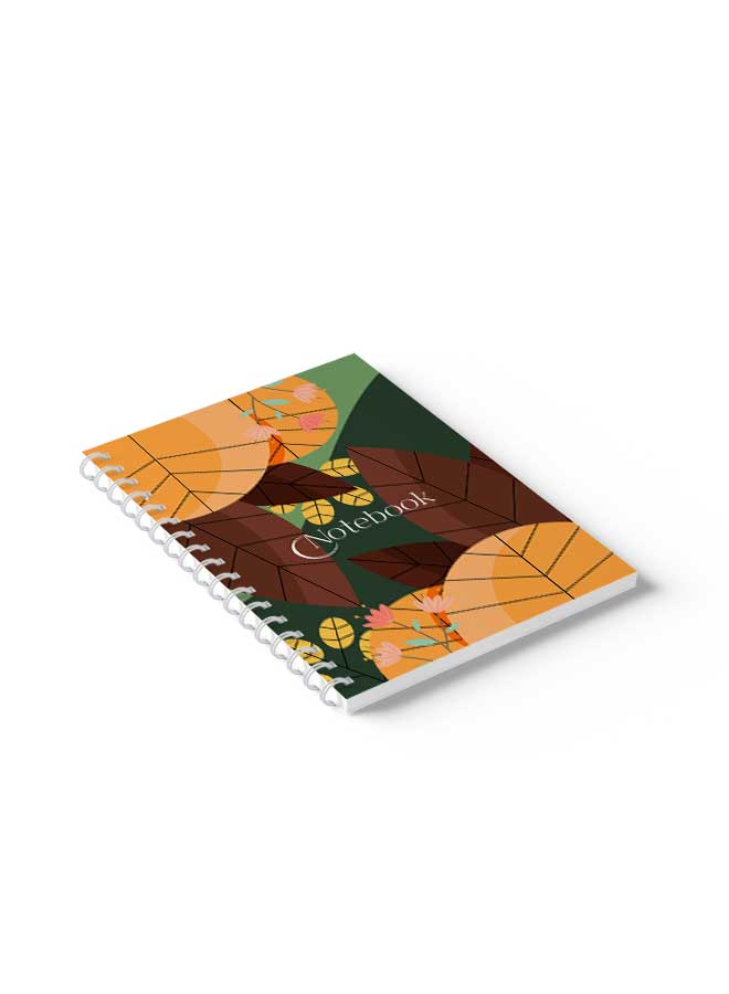 LOWHA Spiral Notebook Classical Theme Leaves Yellow/Brown/Green - Image 5