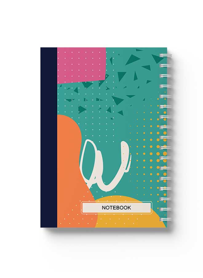 لوحة Spiral Notebook Abstract Geometric Design3 Pink/Blue/Red/White/Yellow - Image 1