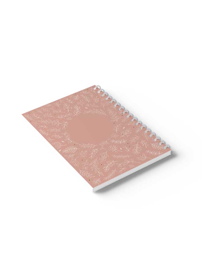 LOWHA Spiral Notebook Floral Design Pattern2 Brown/White - Image 4