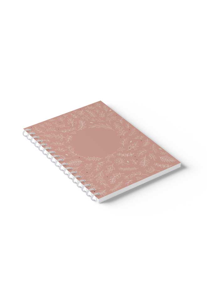 LOWHA Spiral Notebook Floral Design Pattern2 Brown/White - Image 5