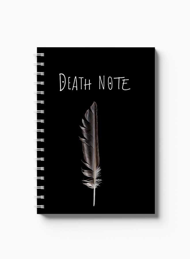 LOWHA Spiral 60 Sheets Notebook Death Note Cover Design Black/White  - Image 1