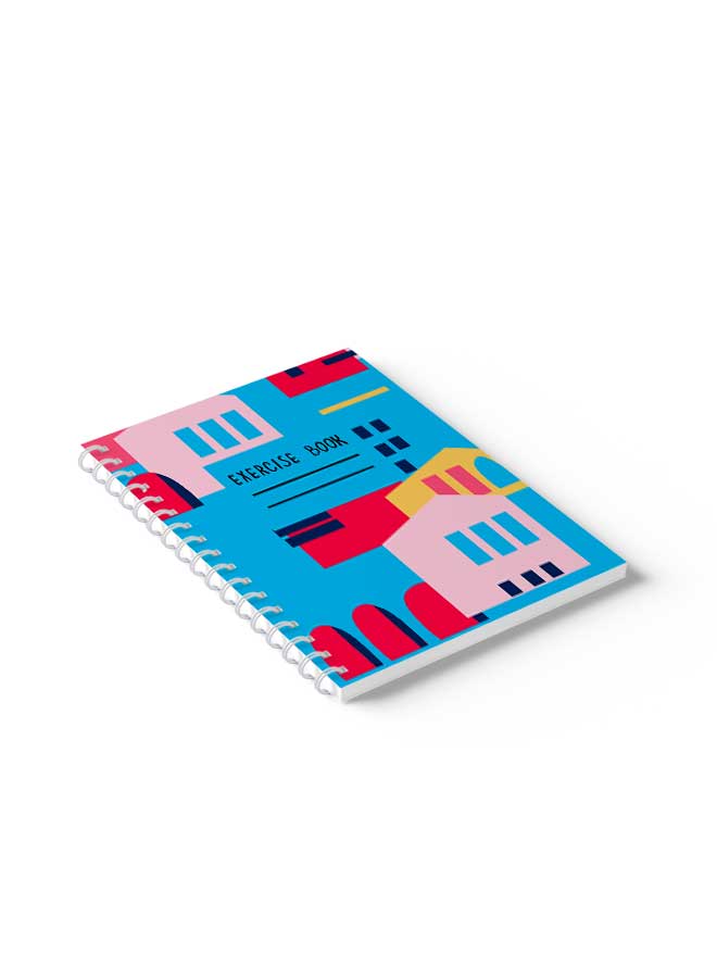 LOWHA - Spiral Notebook Exercise Book Seamless Pattern Blue/Red/Balck/Pink - Image 1