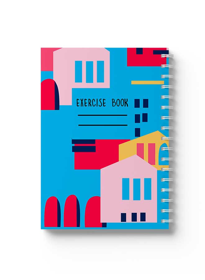 LOWHA - Spiral Notebook Exercise Book Seamless Pattern Blue/Red/Balck/Pink - Image 1