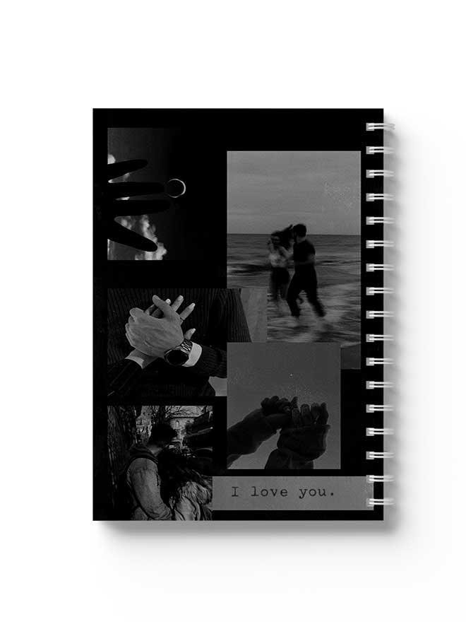 LOWHA Spiral Notebook I Love You Black/Grey - Image 1