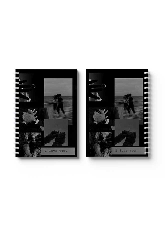 LOWHA Spiral Notebook I Love You Black/Grey - Image 3