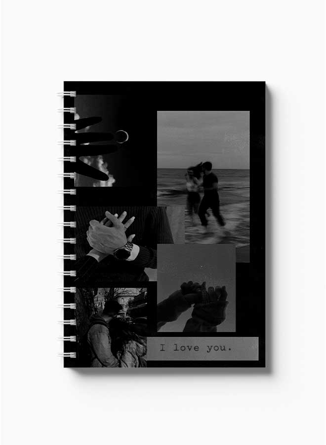 LOWHA Spiral Notebook I Love You Black/Grey - Image 2