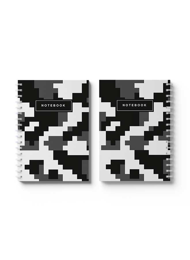LOWHA Spiral Notebook Military Camouflage Cover1 Grey/Black/White - Image 3