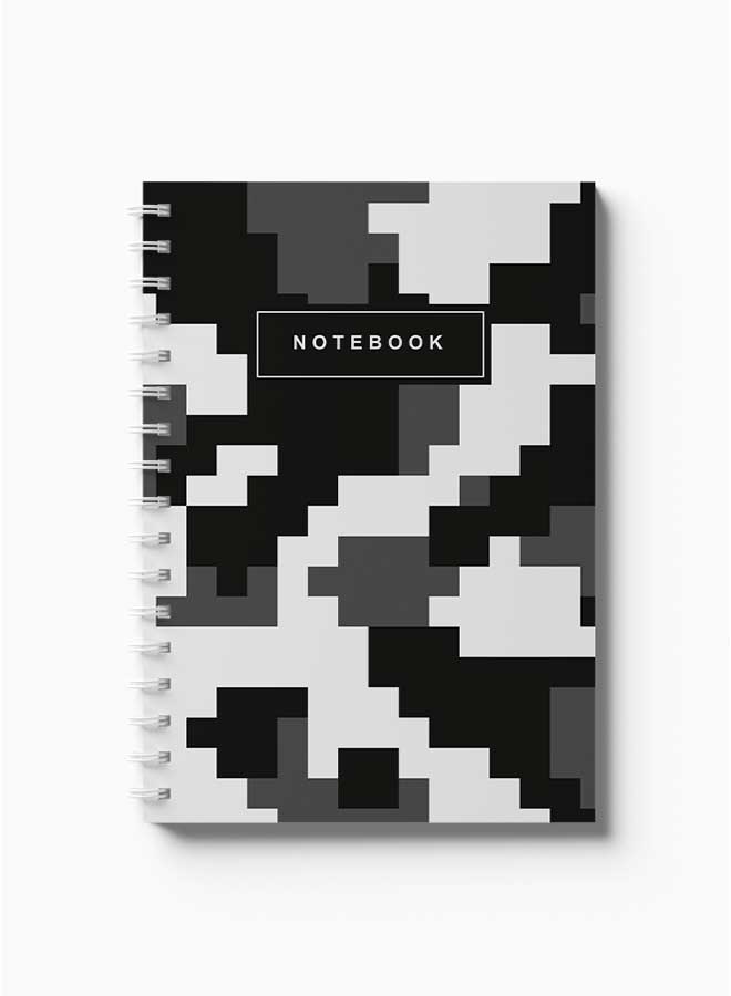 LOWHA Spiral Notebook Military Camouflage Cover1 Grey/Black/White - Image 2
