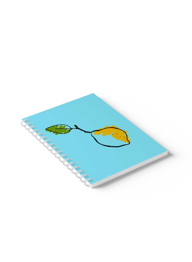 LOWHA Spiral Notebook Lemon Hand Drawn Art Blue/Yellow/Green - Image 5