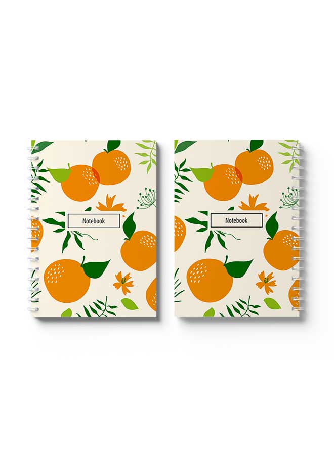 LOWHA Spiral Notebook Nb Orange Vector Art Orange/Green/White  - Image 3