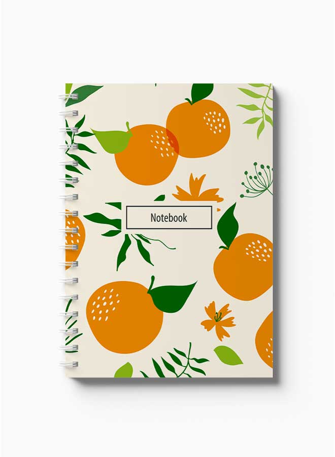 LOWHA Spiral Notebook Nb Orange Vector Art Orange/Green/White  - Image 2