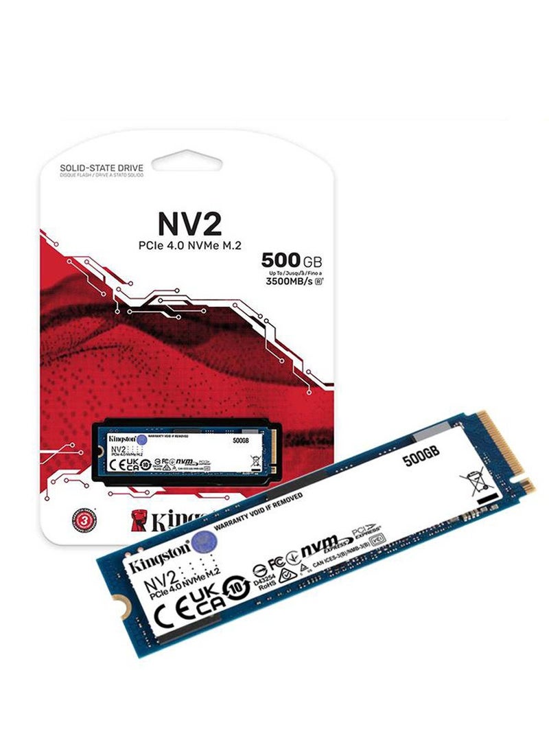 كينغستون قرص صلب داخلي كينغستون SNV2S/500G 500G NV2 M.2 2280 PCIe 4.0 NVMe SSD أحمر  - Image 1