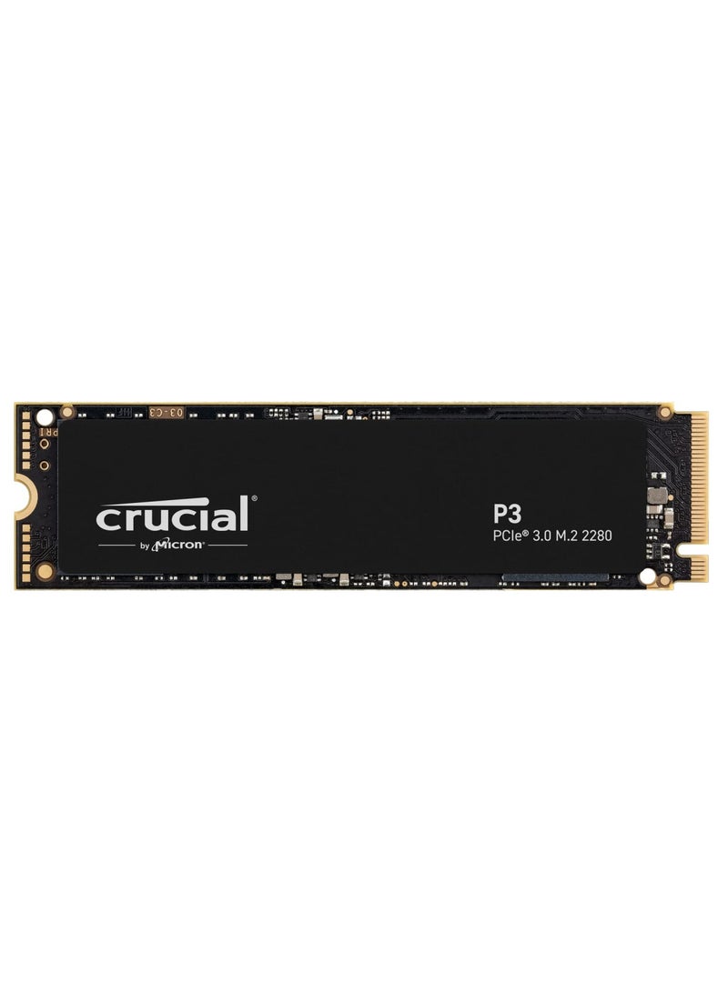 crucial - P3 1TB CT1000P3SSD8 PCIe 3.0, 3D NAND, NVMe, M.2 SSD, up to 3500MB/s, Black 1 TB - Image 1