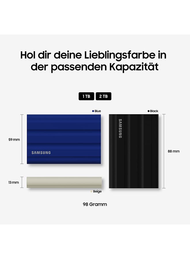 سامسونج T7 Shield Portable SSD 1 TB - USB 3.2 Gen.2 External SSD Blue (MU-PE1T0R/EU) 1 TB  - Image 3