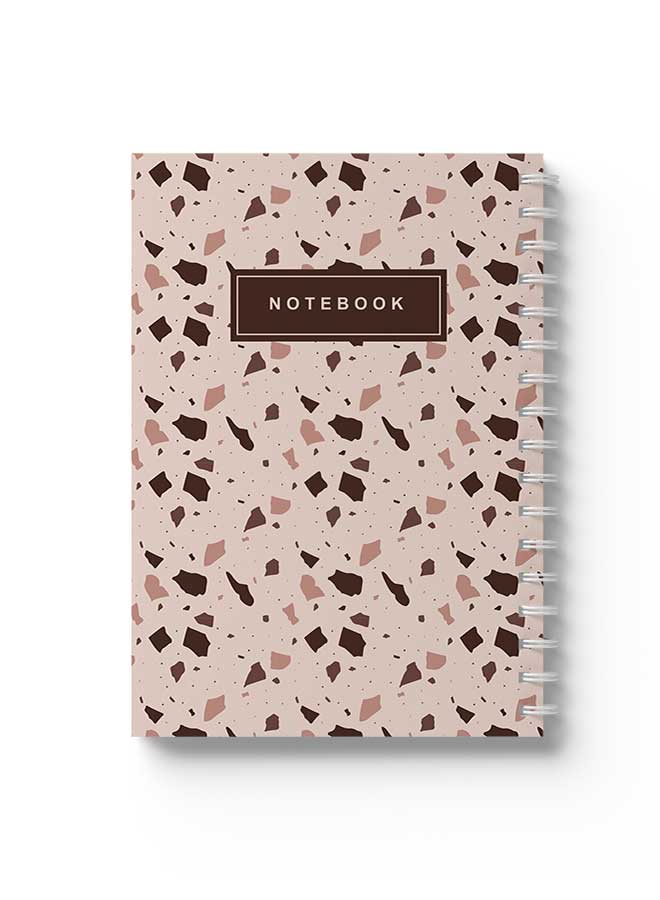 LOWHA Spiral Notebook Terrazzo Style Cover13 Brown/Black - Image 1