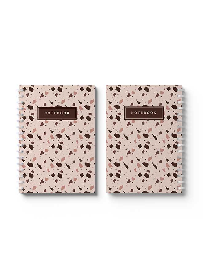 LOWHA Spiral Notebook Terrazzo Style Cover13 Brown/Black - Image 3