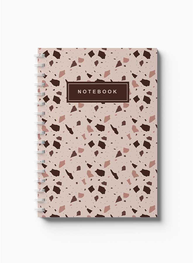 LOWHA Spiral Notebook Terrazzo Style Cover13 Brown/Black - Image 2