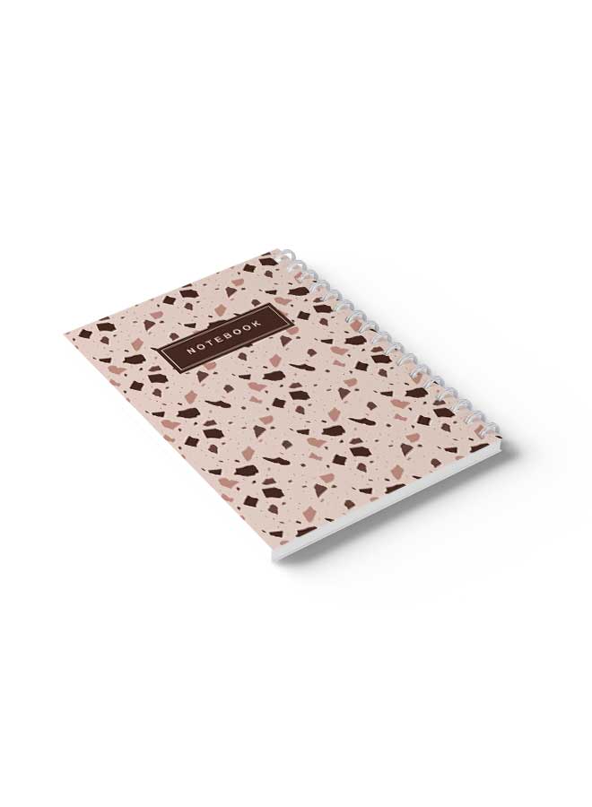 LOWHA Spiral Notebook Terrazzo Style Cover13 Brown/Black - Image 4