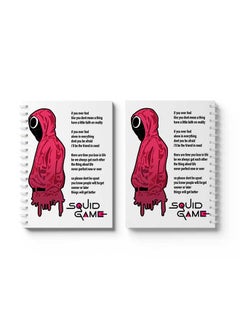 LOWHA Spiral Notebook Squid Game & Quote White/Pink/Black  - Image 3