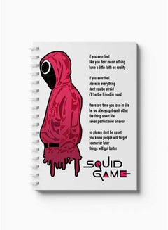 LOWHA Spiral Notebook Squid Game & Quote White/Pink/Black  - Image 2