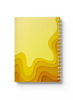 Spiral Notebook Abstract Yellow Paper Cut Style Yellow