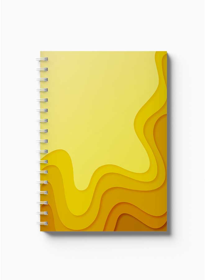 LOWHA - Spiral Notebook Abstract Yellow Paper Cut Style Yellow - Image 1