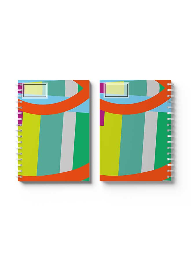LOWHA Spiral Notebook Abstract Colorful Shapes3 Purple/Orange/Yellow/Green - Image 3