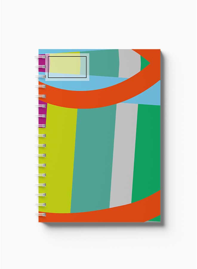 LOWHA Spiral Notebook Abstract Colorful Shapes3 Purple/Orange/Yellow/Green - Image 2