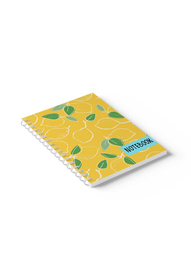 LOWHA - Spiral Notebook Lemons Pattern Art2 Yellow/Green/Blue/Black - Image 1
