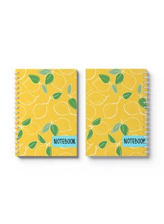 LOWHA Spiral Notebook Lemons Pattern Art2 Yellow/Green/Blue/Black  - Image 3