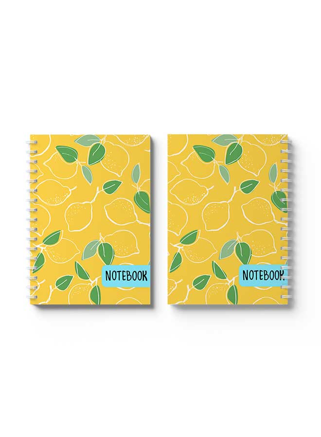 LOWHA - Spiral Notebook Lemons Pattern Art2 Yellow/Green/Blue/Black - Image 1
