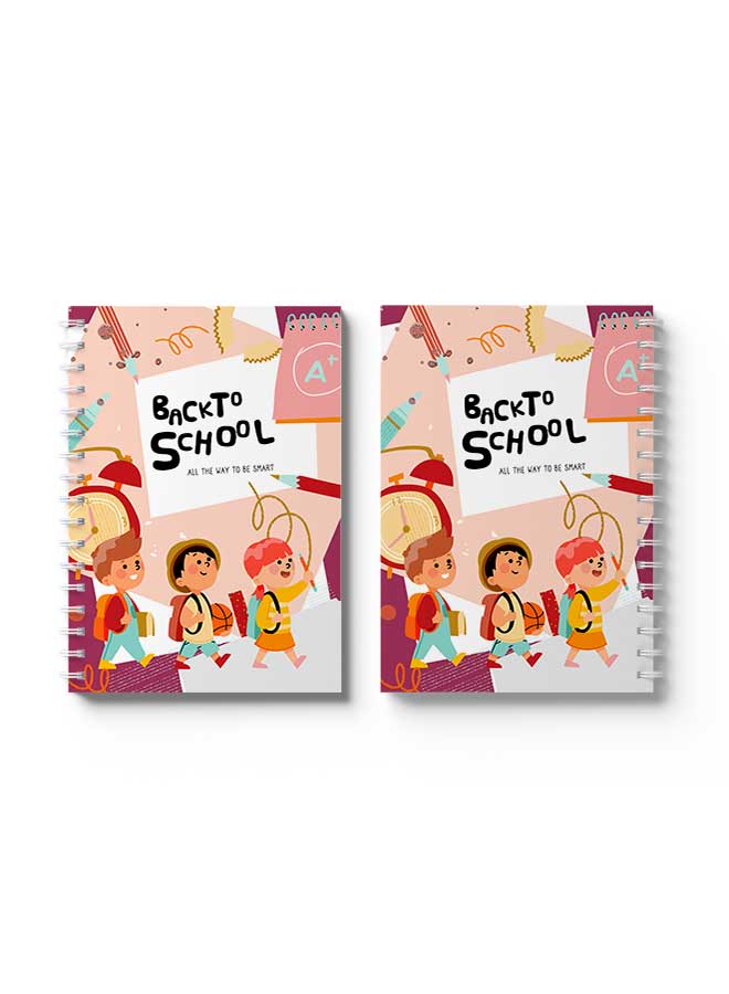 لوحة دفتر دوامي للعودة إلى المدرسة للأطفال رسم أحمر/أزرق/أصفر/أسود/وردي - Image 3