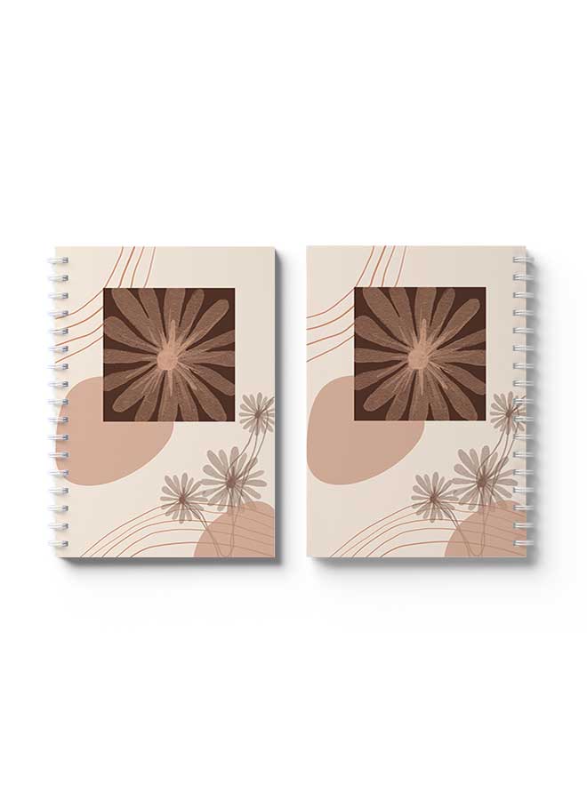 LOWHA Spiral Notebook Minimal Boho Style Nb for school, study, work, business 18x25cm taking with 80 sheets Brown - Image 3