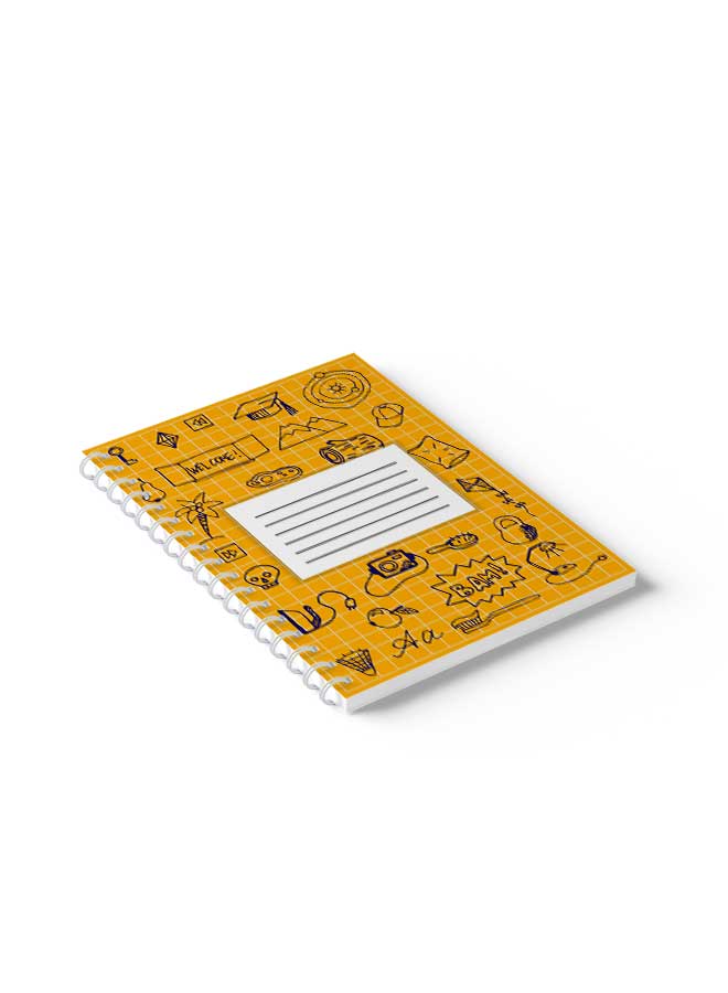 لوحة دفتر ملاحظات حلزوني خطوط العودة إلى المدرسة 1 أصفر/أسود/ - Image 5