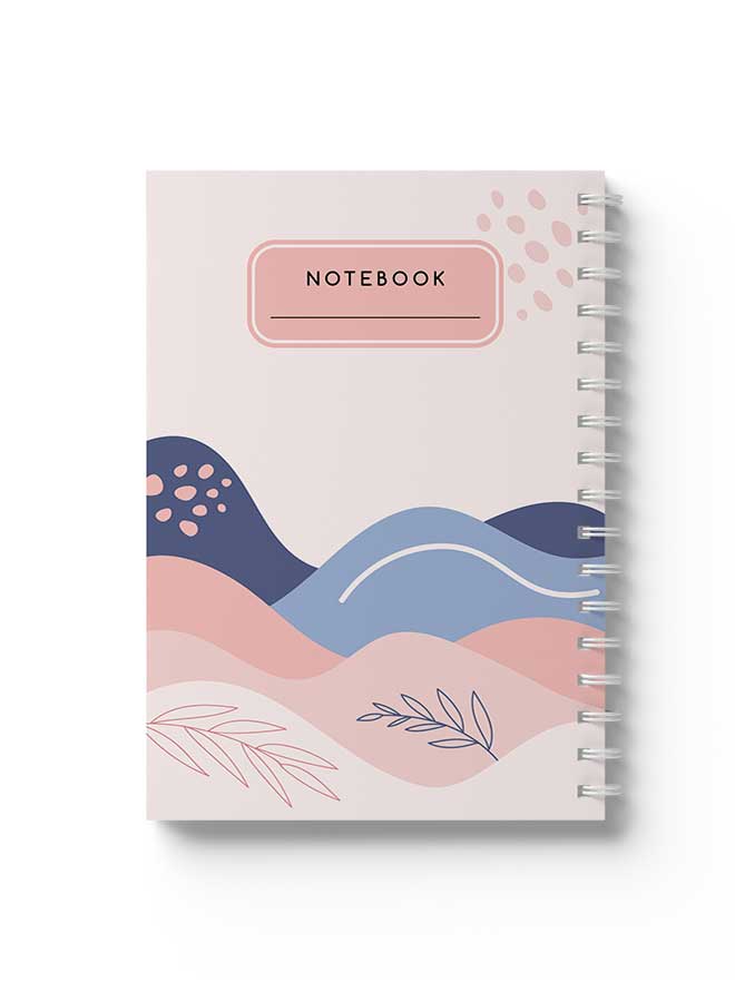 LOWHA Spiral Notebook Aesthetic Floral Art2 Red/Blue - Image 1