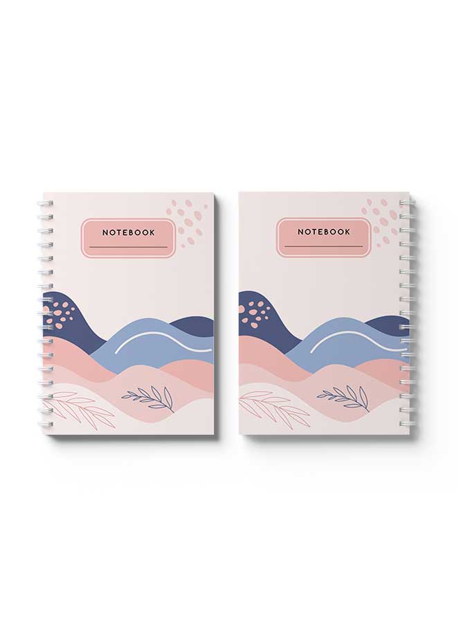 LOWHA Spiral Notebook Aesthetic Floral Art2 Red/Blue - Image 3