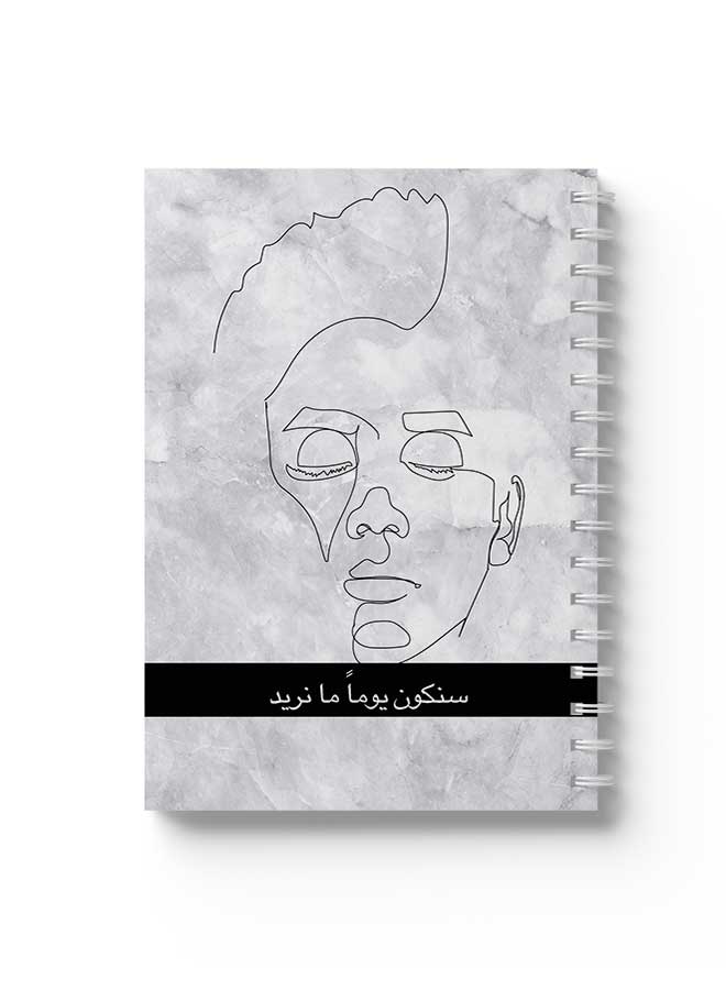 LOWHA Spiral Notebook Quote With Paint for school, study, work, business 18x25cm taking with 80 sheets Grey/Black/White - Image 1