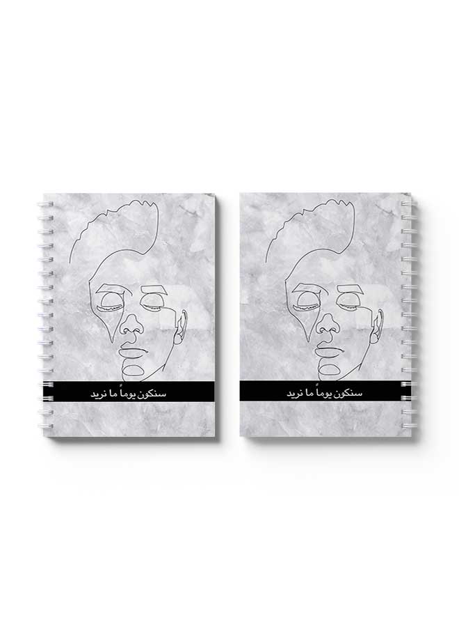 LOWHA Spiral Notebook Quote With Paint for school, study, work, business 18x25cm taking with 80 sheets Grey/Black/White - Image 3